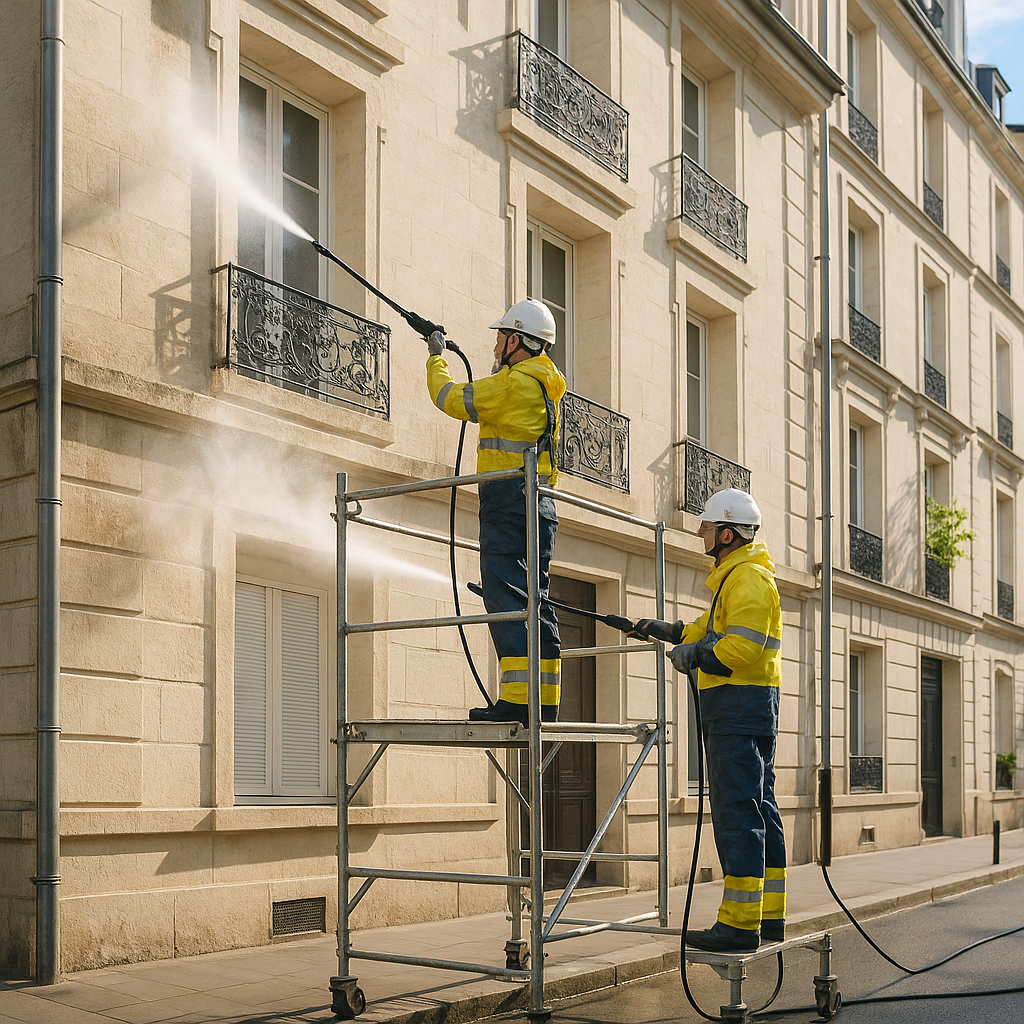 Nettoyage de façades, toitures et espaces extérieurs